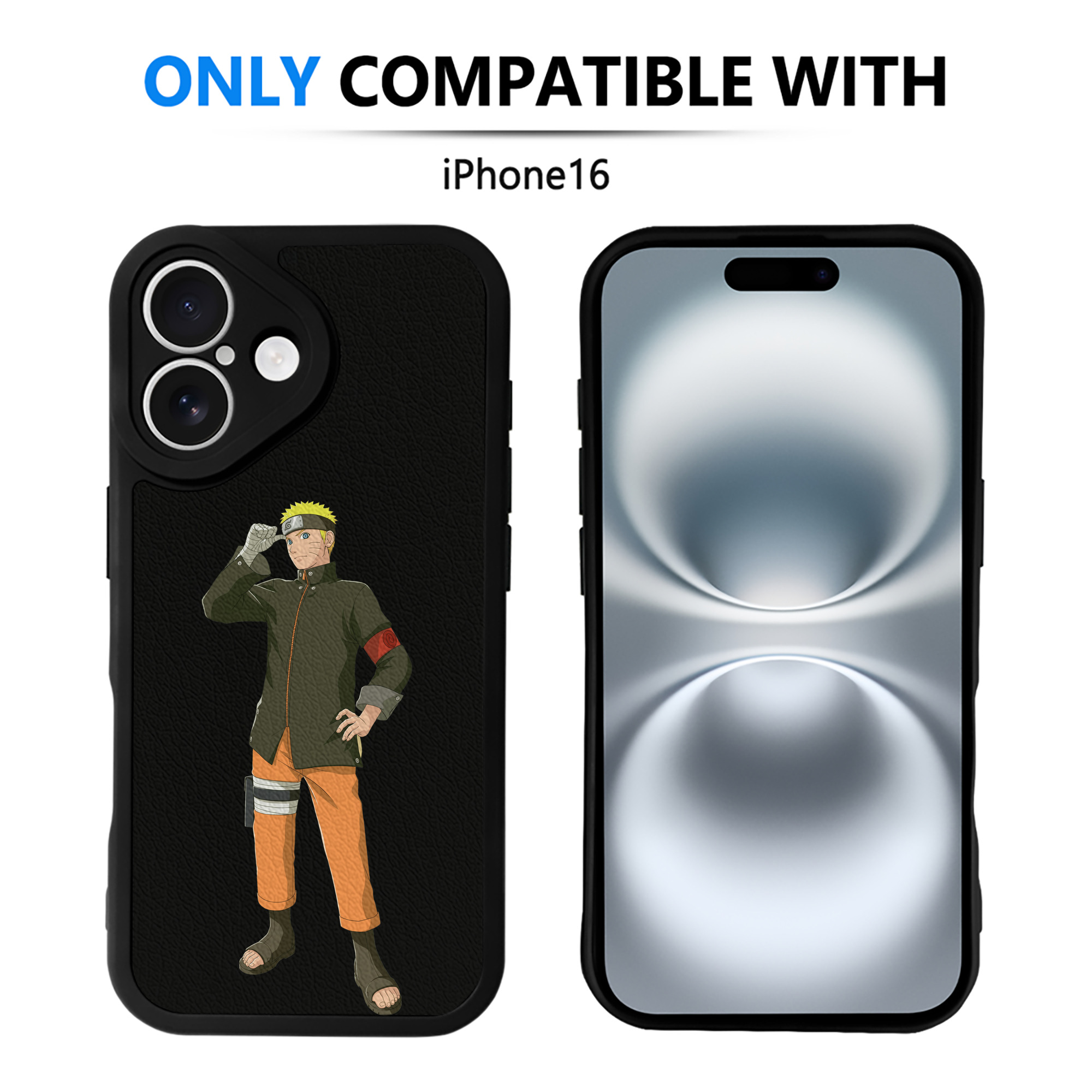 （画像用） NARUTO -ナルト- うずまき ナルト Uzumaki Naruto 【iPhone 16シリーズ対応】シリコンスマホケース（レザー調） 材質：シリコン